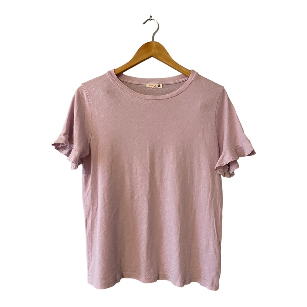 Sundry T- Shirt Artsy Distressed Top Sleeve top -100% Cotton 1